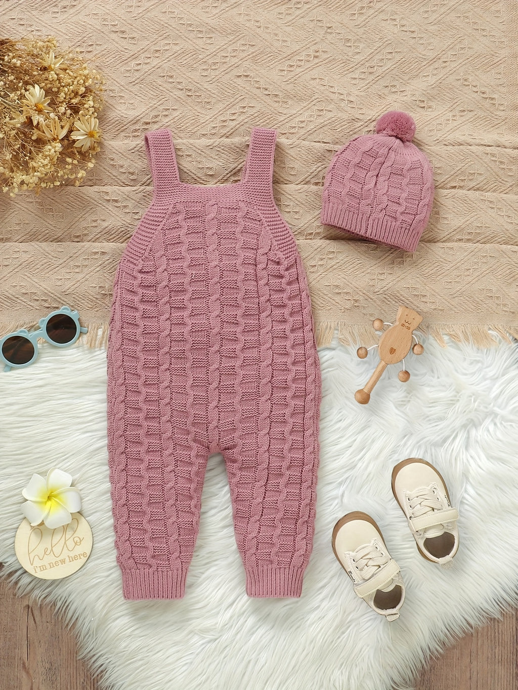 En tricot style vintage pour filles, comprenant un bonnet — Monptitlou