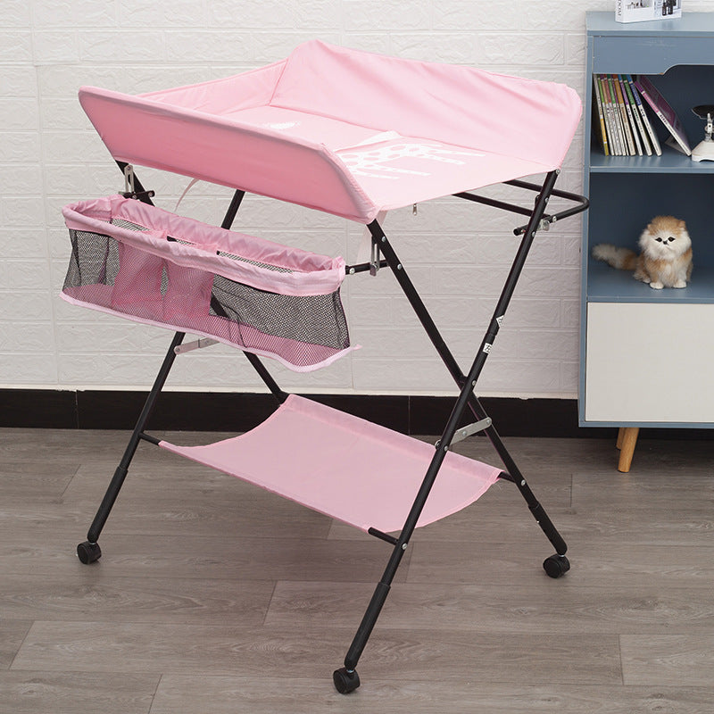 Table d'artisanat pliable à hauteur réglable avec étagères et roulettes — Monptitlou