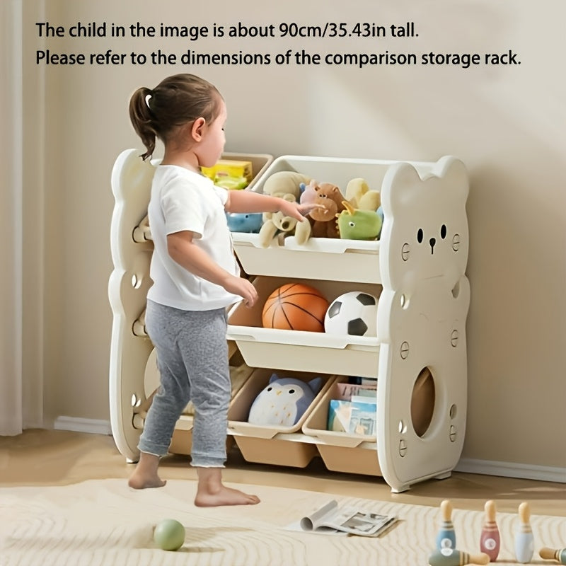 Armoire de rangement à trois niveaux avec plusieurs boîtes de rangement — Monptitlou