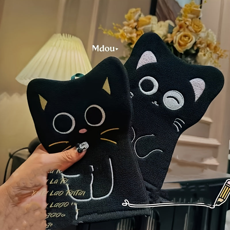 Gant et serviette gommantes de bain Petit Chat Noir — Monptitlou
