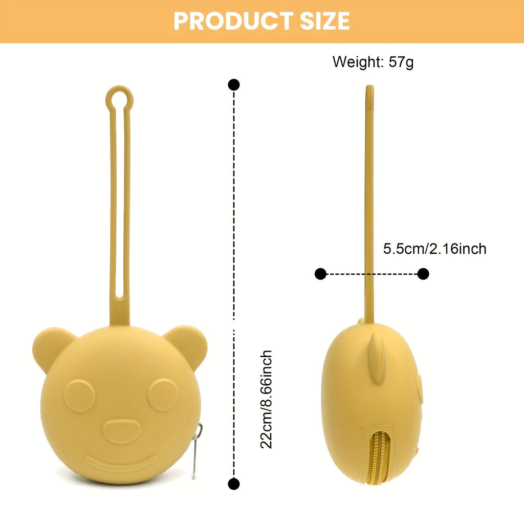 Boîte de rangement pour tétine bébé, sac de voyage portable ours — Monptitlou