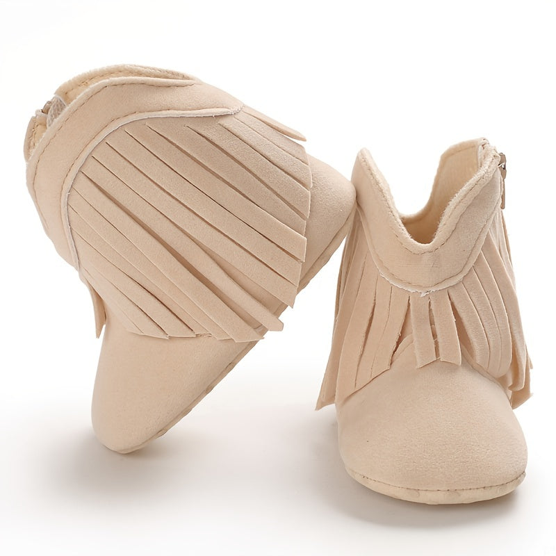 Baskets unisexes confortables pour enfants, à la mode, de couleur unie, avec pompons et fermeture éclair
