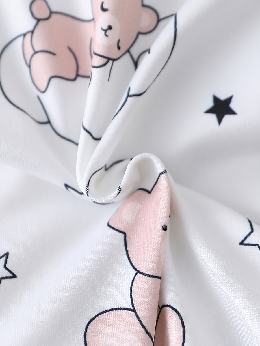 Barboteuse à pieds pour bébé avec imprimé ours endormi "Sweet Dream" — Monptitlou