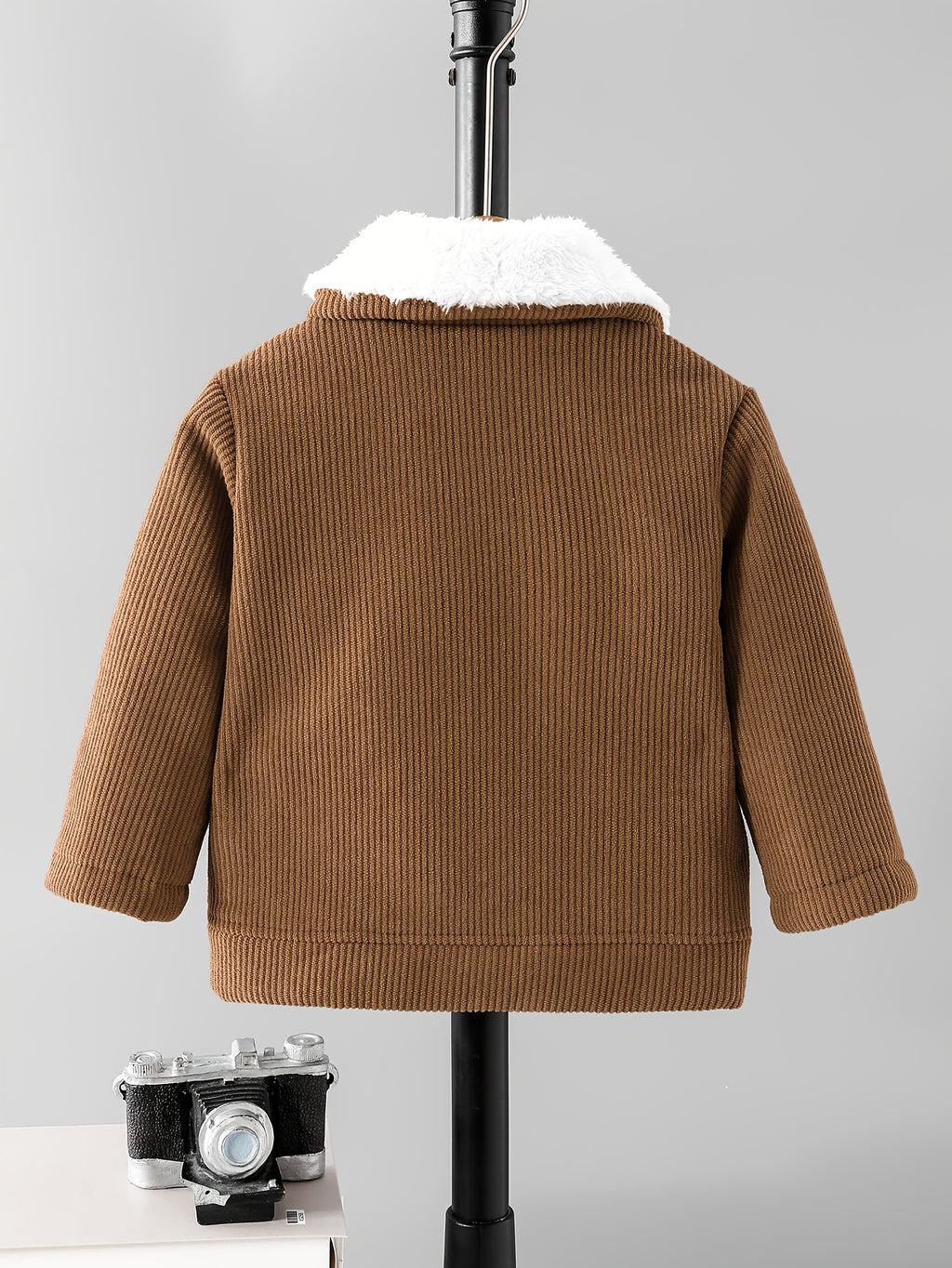 Ensemble Garçon : Veste en Velours Côtelé et Manteau Brun en Peluche à — Monptitlou