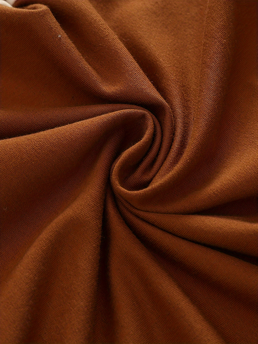 [Parfait pour l'extérieur] Costume Longue Manche Brun Tricolore Soudé — Monptitlou