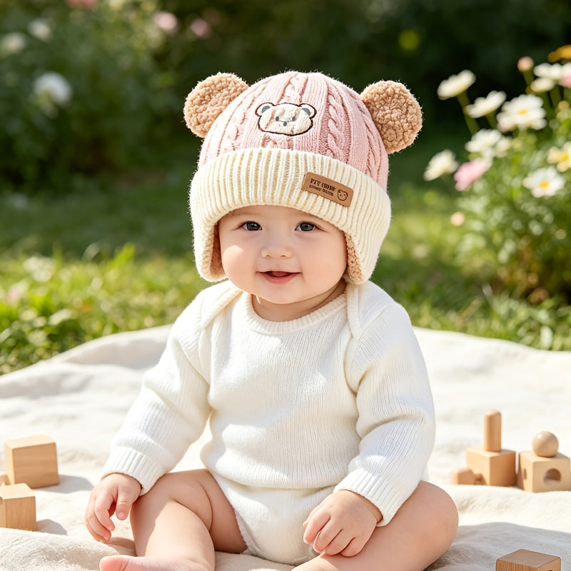 Bonnet pull-over d'automne et d'hiver avec protège-oreilles et oreilles — Monptitlou