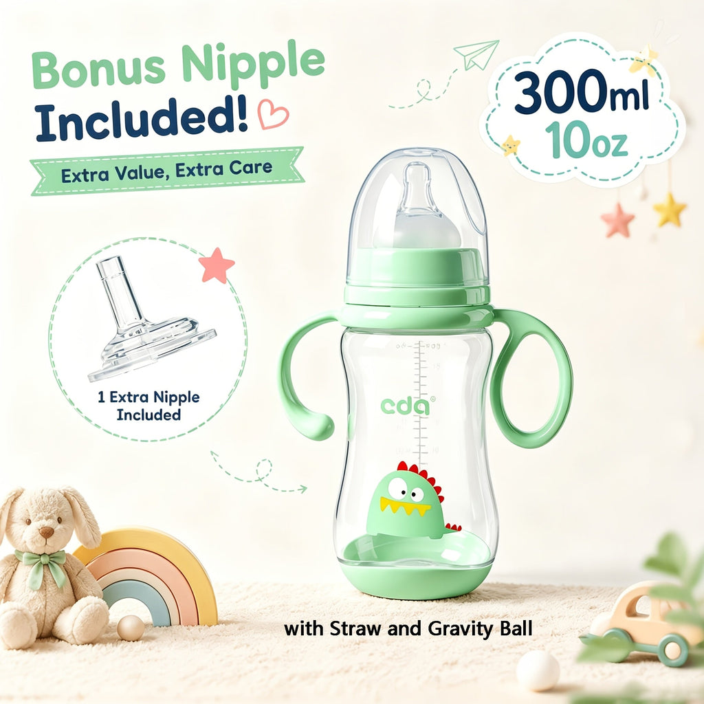 (1 bouteille et 1 tétine droite) bouteille bébé 300 ml grande capacité — Monptitlou