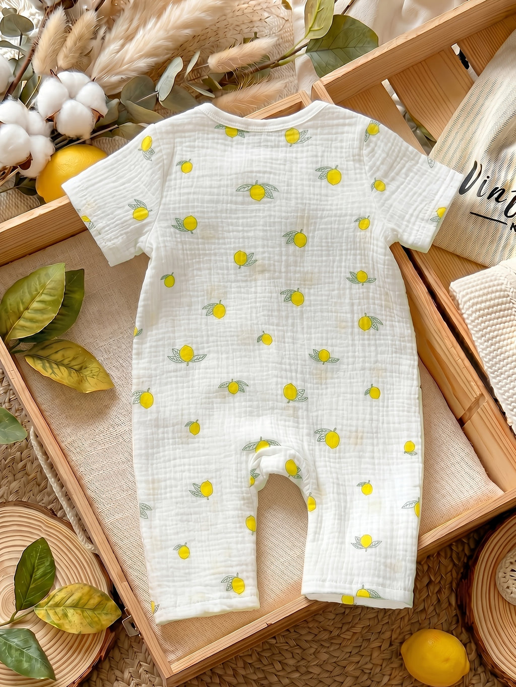 Mini-houppelande 1pc Bébé Nouveau-né Fille Garçon Imprimé Citron en — Monptitlou