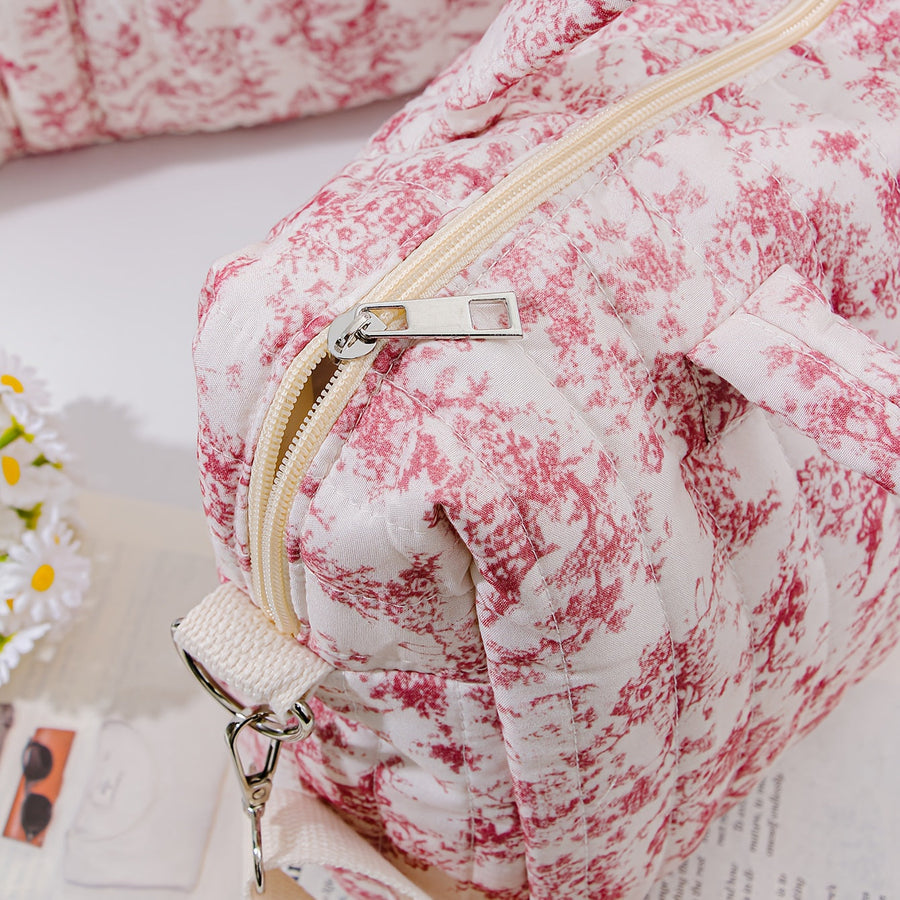 Sac fourre-tout grand modèle à motifs floraux, matelassé — Monptitlou