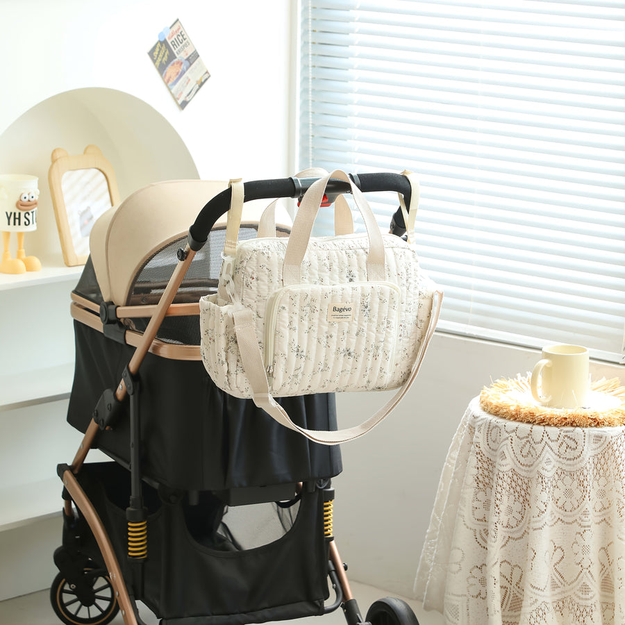 Sac à langer cabas floral pour maman et papa — Monptitlou
