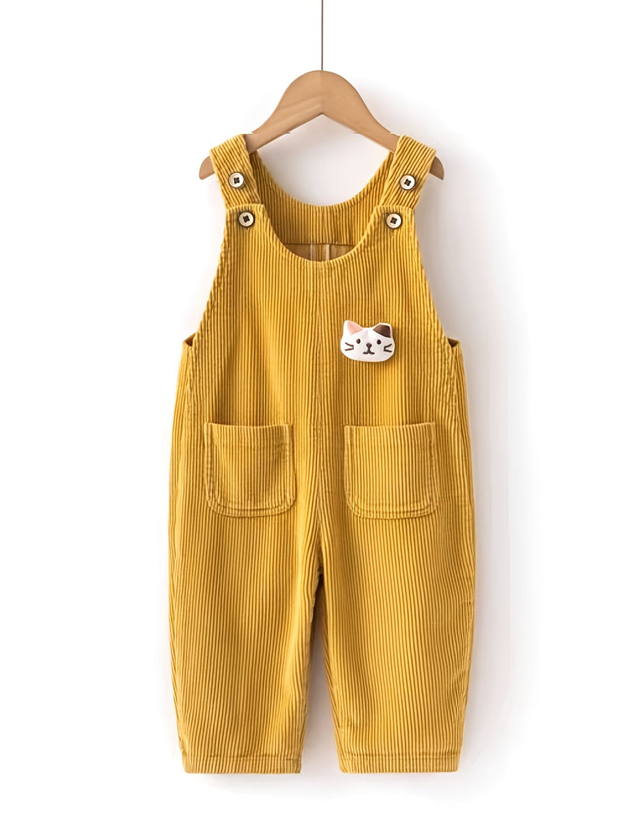 Salopette Bébé Printemps et Automne Fille Style Étranger Velours Côtelé — Monptitlou