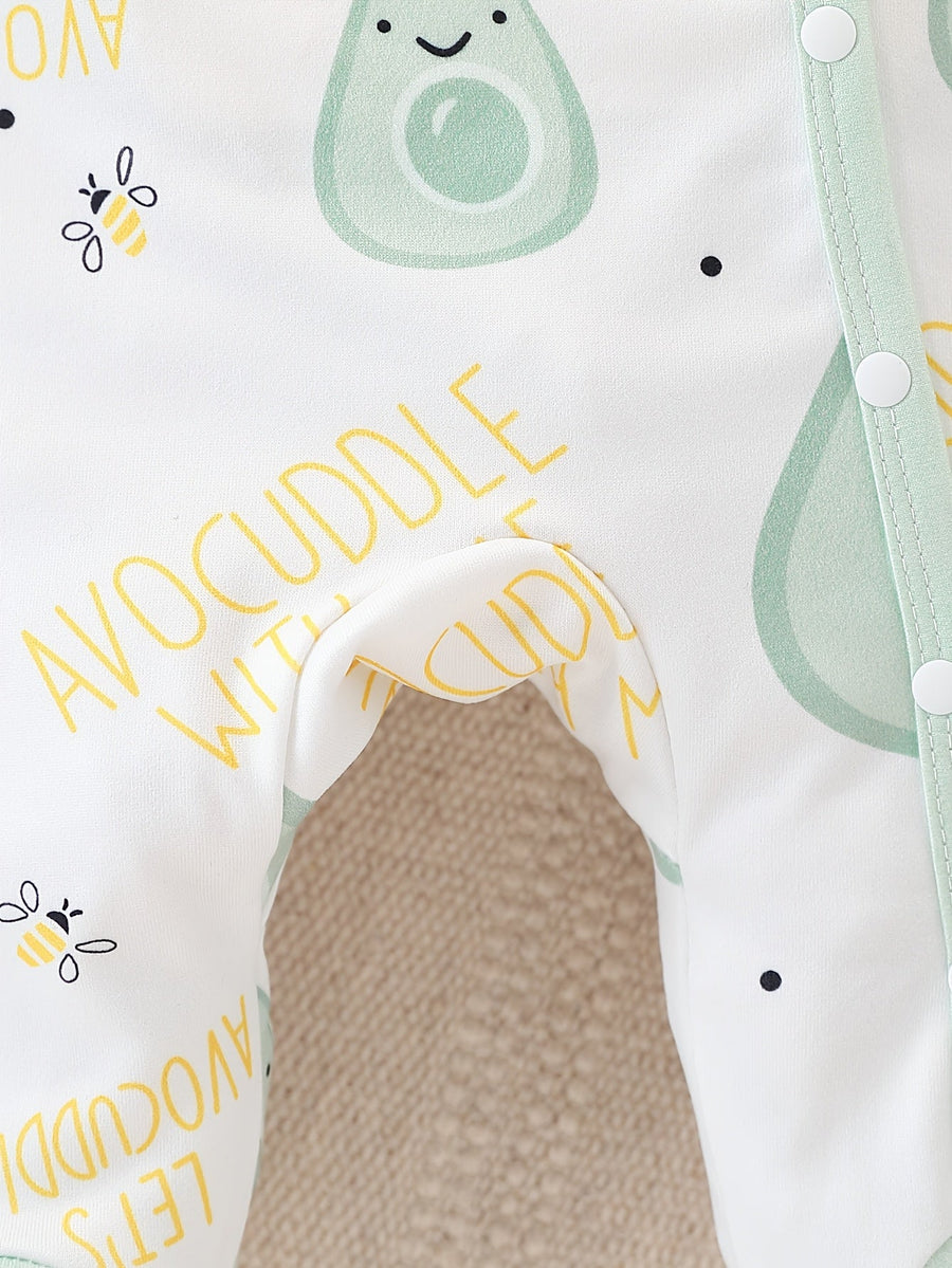 Ensemble body pieds et bonnet motif avocat pour enfants — Monptitlou