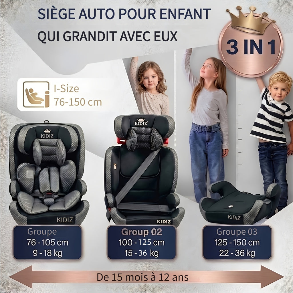 Siège auto I-Size 76-105 cm, ISOFIX et Top Tether