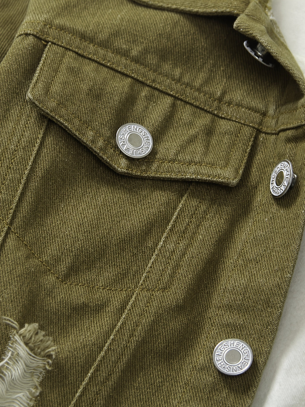Ensemble Jeans à Manches Longues et Taille Élastique Déchiré pour — Monptitlou