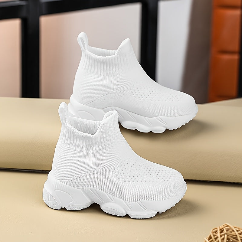 Chaussures de sport en maille respirantes pour garçons et filles, chaussures-chaussettes élastiques, style tendance tric