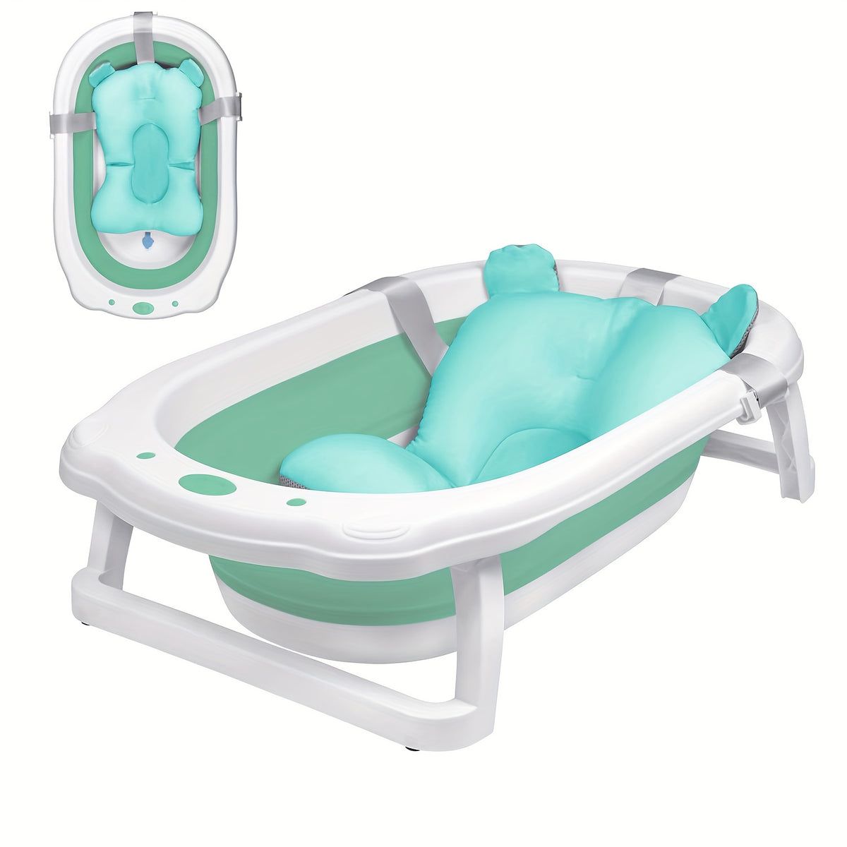 Baignoire pliable pour bébé avec coussin de bain — Monptitlou Image