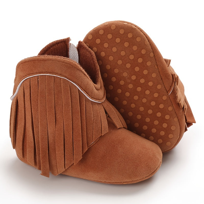 Baskets unisexes confortables pour enfants, à la mode, de couleur unie, avec pompons et fermeture éclair
