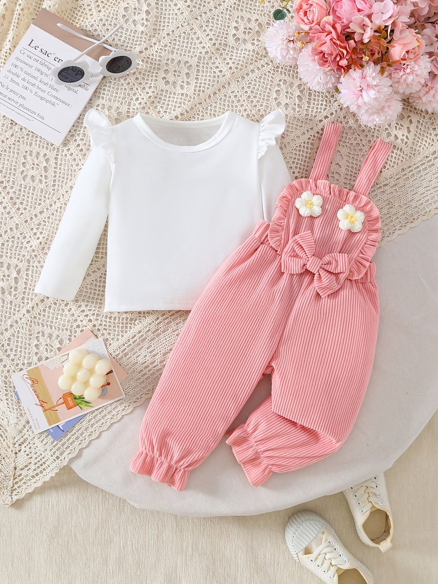 Ensemble deux pièces pour bébé fille tendance : haut à manches à — Monptitlou