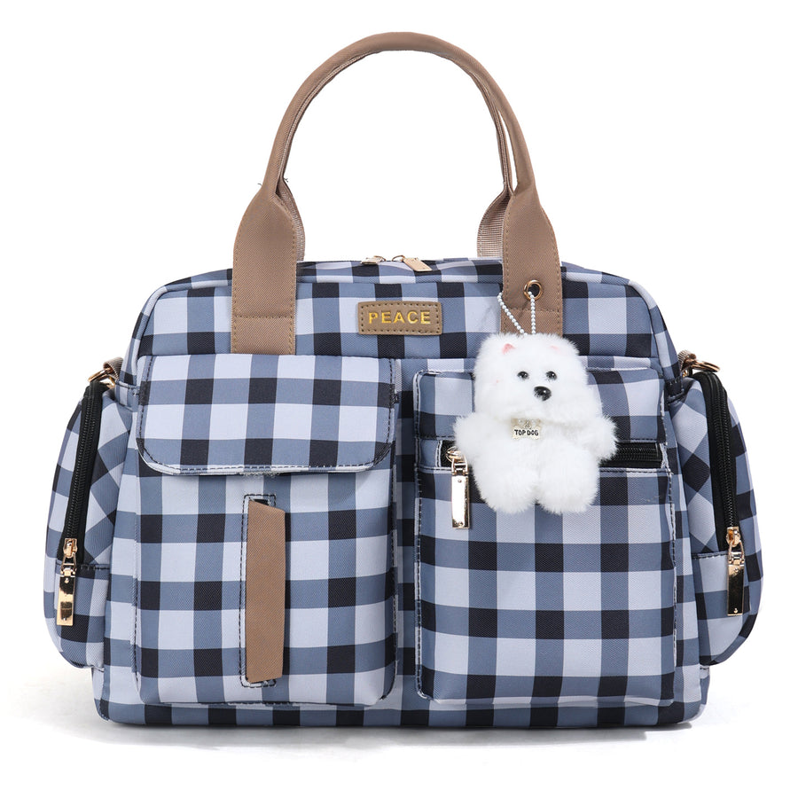 Sac parental de luxe léger à carreaux de style britannique — Monptitlou