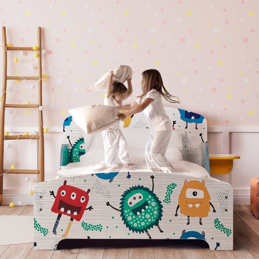 Lit enfant monstres avec tablette — Monptitlou