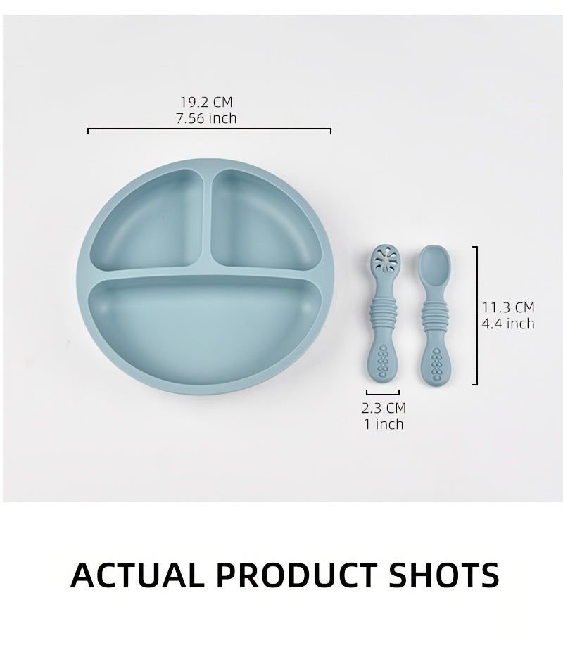 Ensemble de couverts en silicone alimentaire pour bébé — Monptitlou