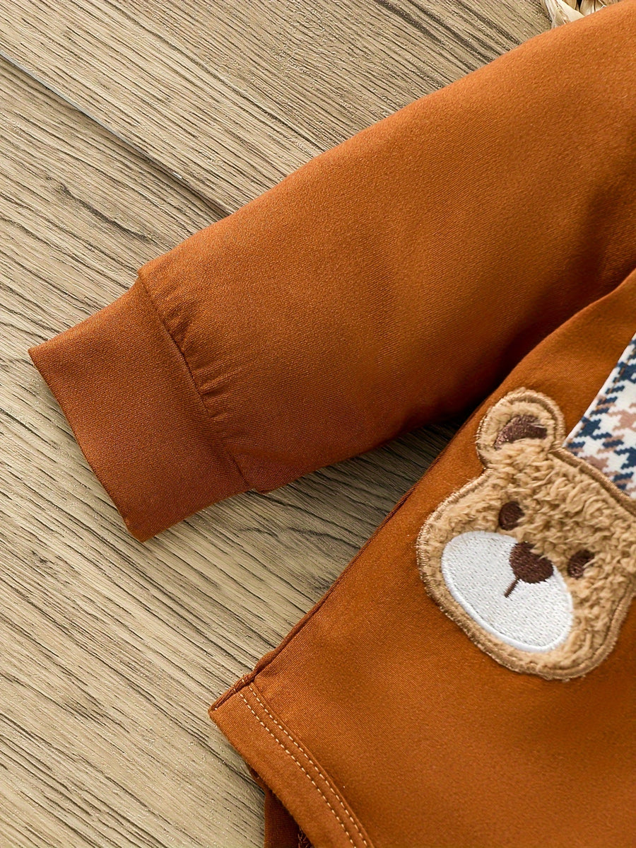 Ensemble 2 pièces pour bébé garçon, tenue ours de dessin animé — Monptitlou
