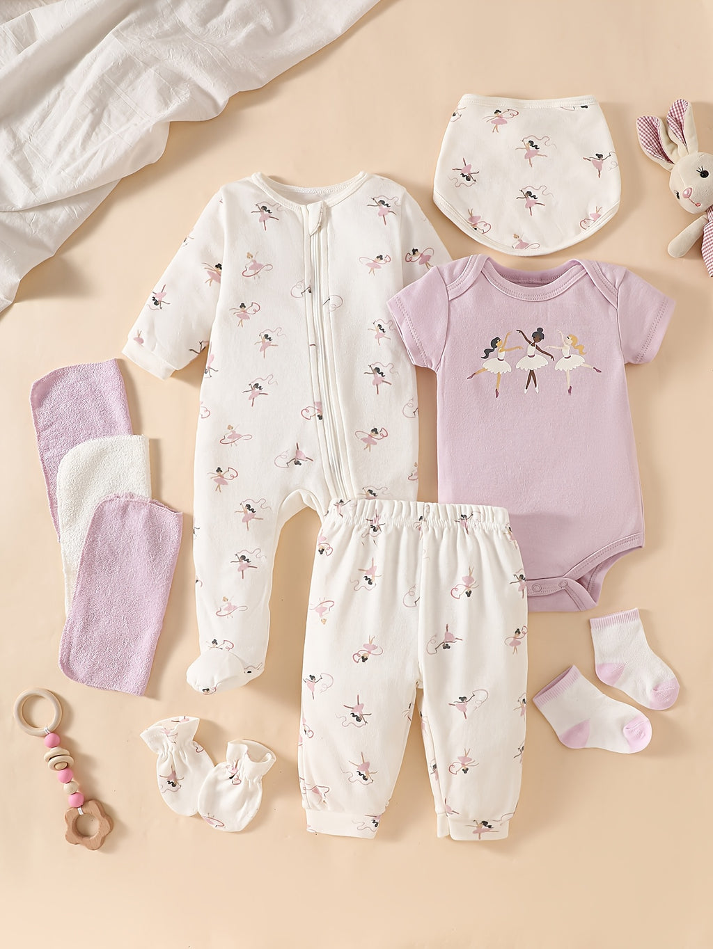 Bodies pour nouveau-née fille, 100% matière, confortable et respirant — Monptitlou