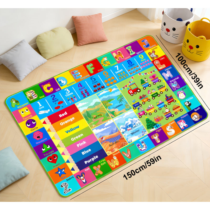 950G/M2 Tapis d'éveil en velours antidérapant et lavable avec motif ABC — Monptitlou