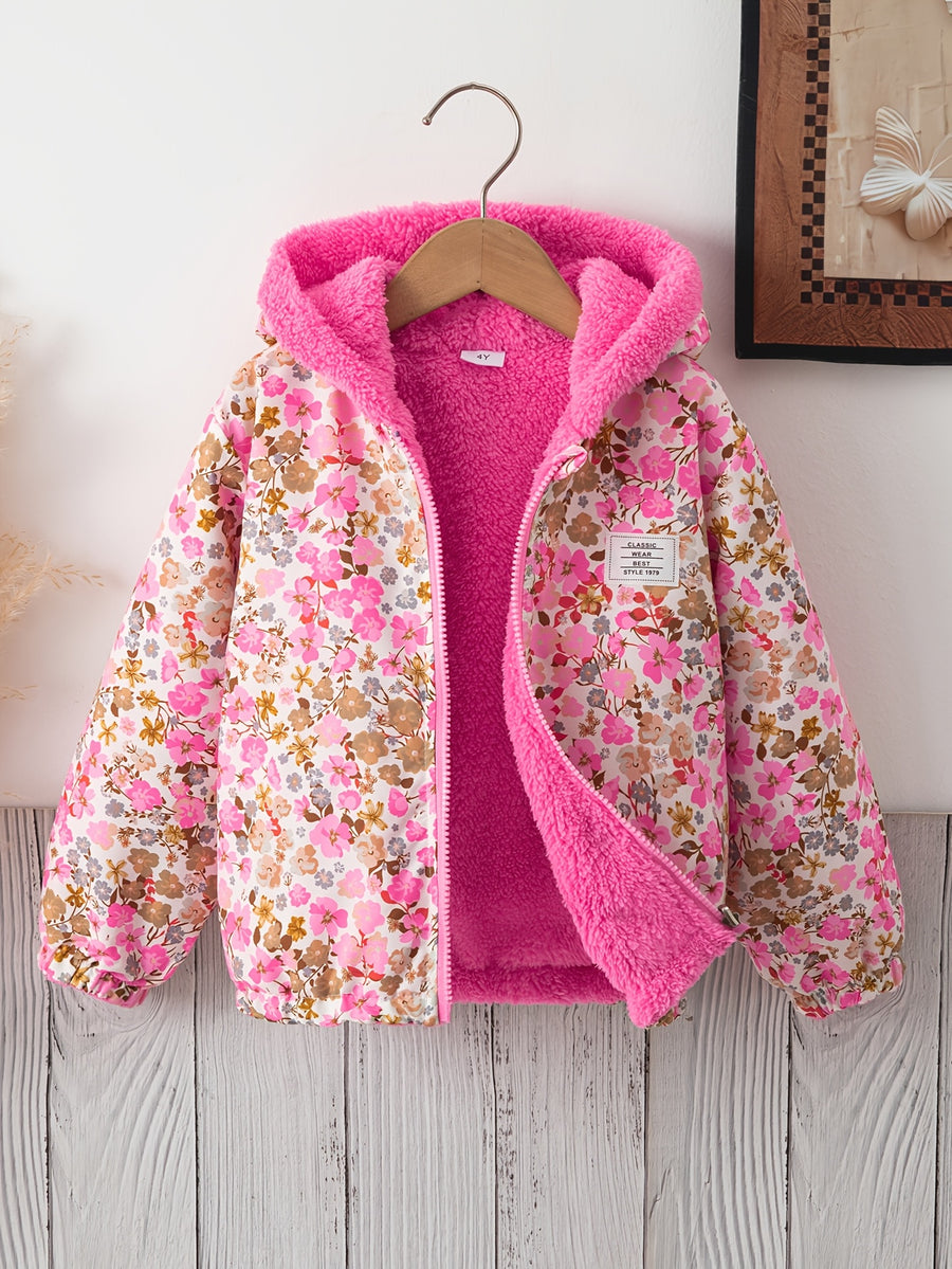 Veste cardigan zippée à capuche à manches longues réversible — Monptitlou