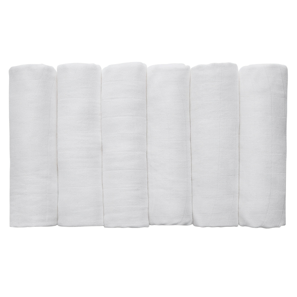 Lot de 6 langes bébé en mousseline de coton — Monptitlou