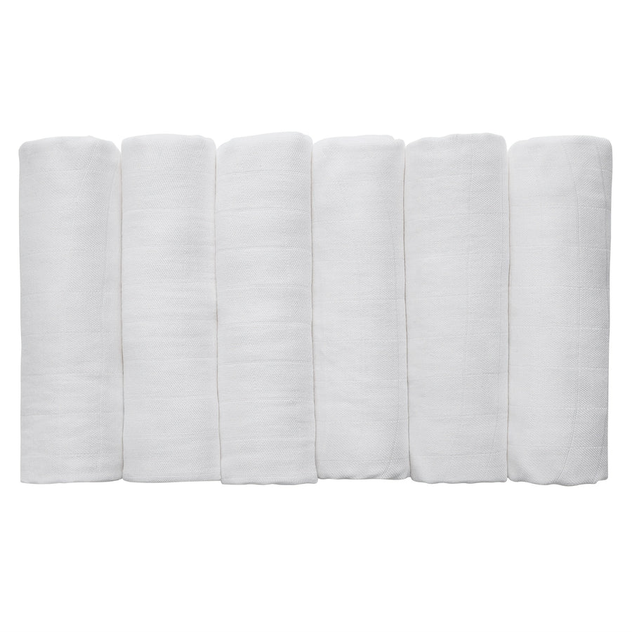 Lot de 6 langes bébé en mousseline de coton — Monptitlou