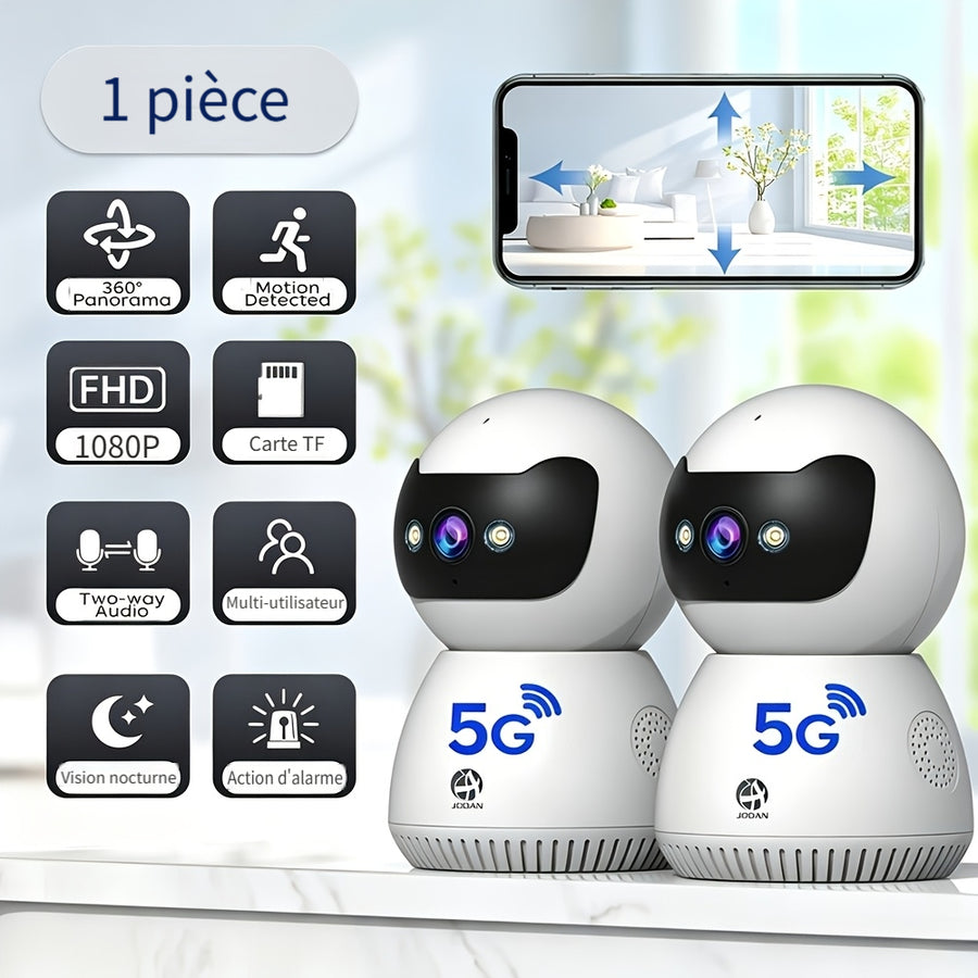 Caméra de sécurité domestique sans fil Wifi 2.4G/5G — Monptitlou