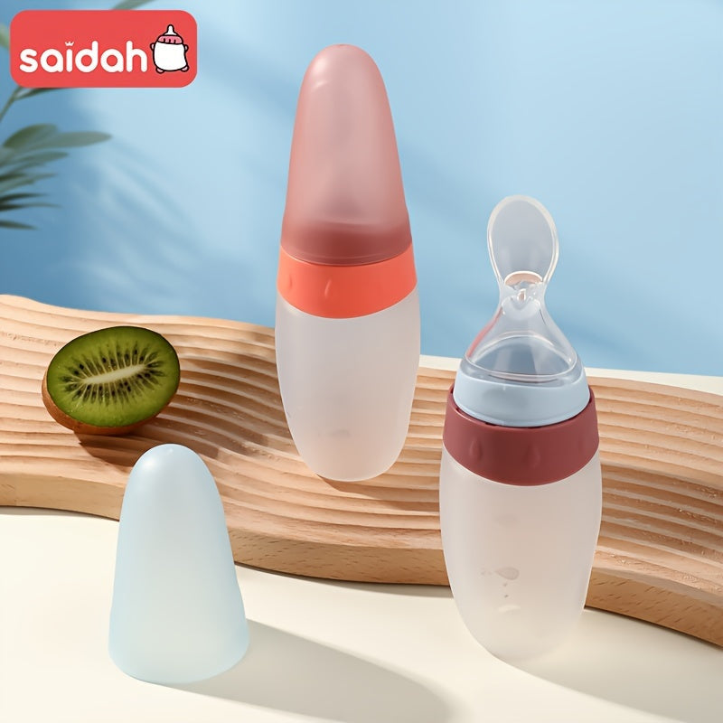 Biberon d'alimentation pour bébé en silicone liquide 100 ml/3 oz, broyeur d'aliments, pâte de riz, biberon à presser pou