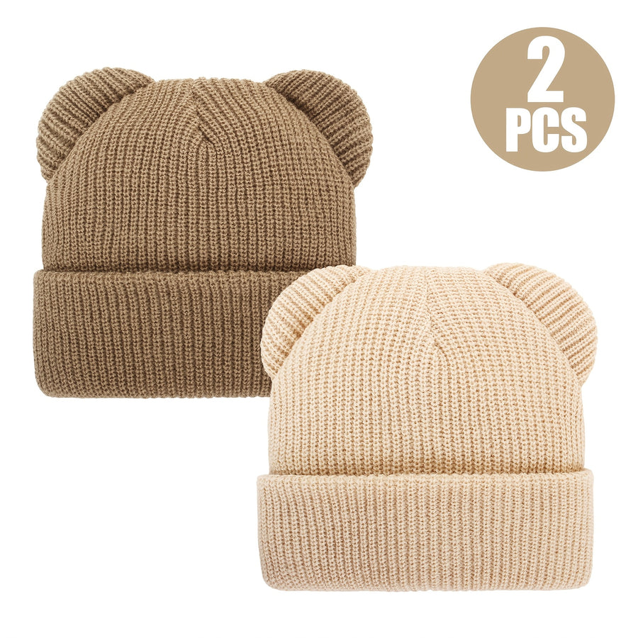 Bonnets tricotés chauds pour enfants, oreilles d'ours mignonnes — Monptitlou