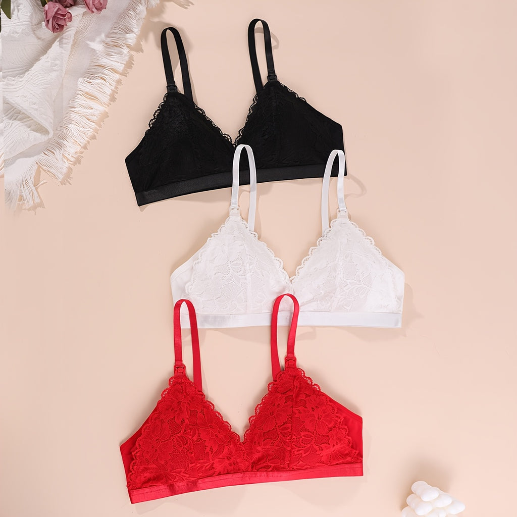Un ensemble de trois soutiens-gorge d'allaitement pour femmes avec — Monptitlou