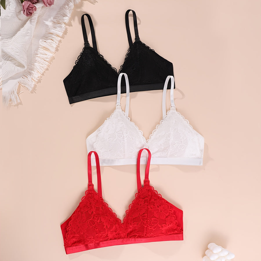 Un ensemble de trois soutiens-gorge d'allaitement pour femmes avec — Monptitlou