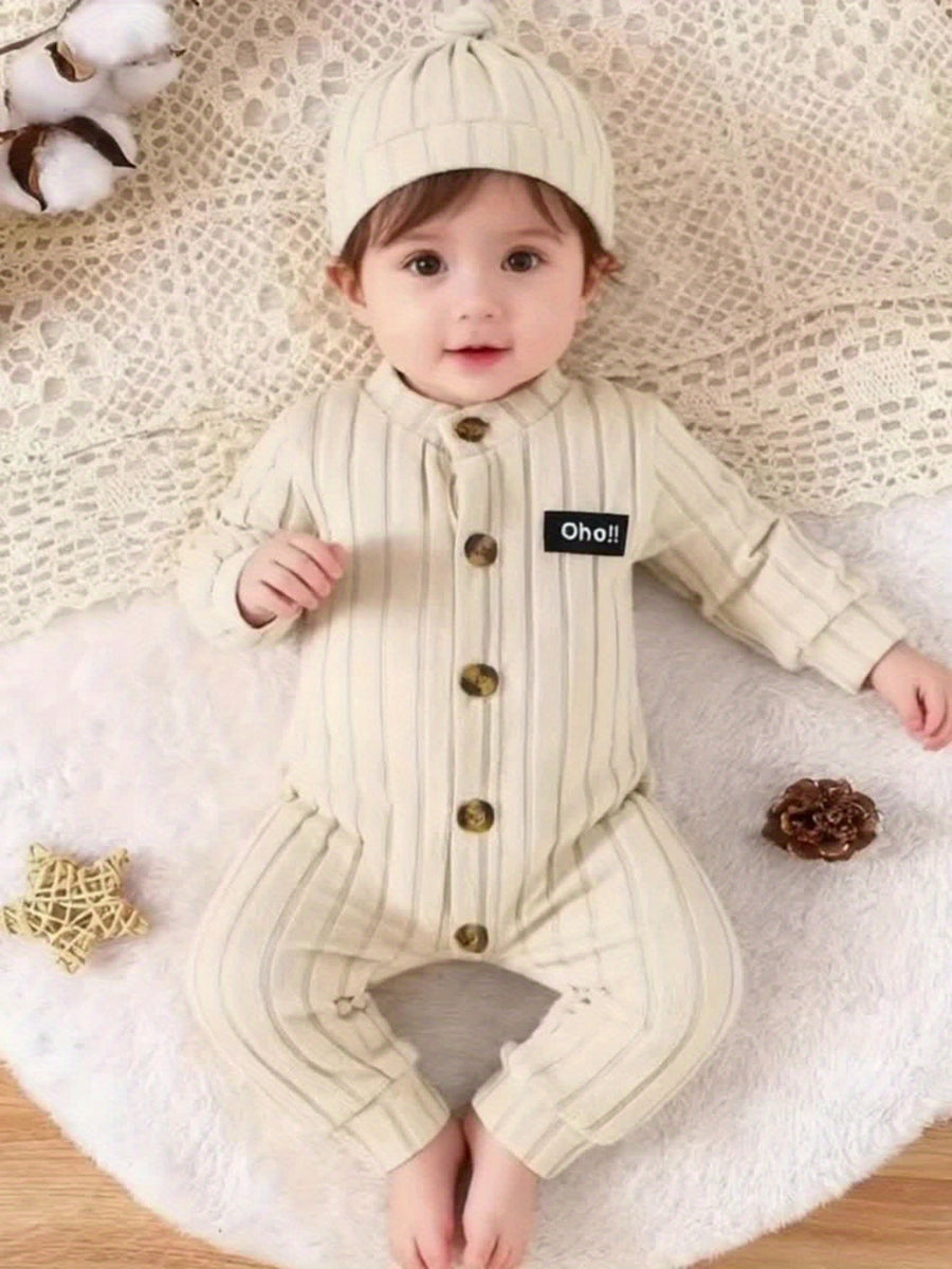 P100960 Combinaison décontractée pour fille avec chapeau — Monptitlou