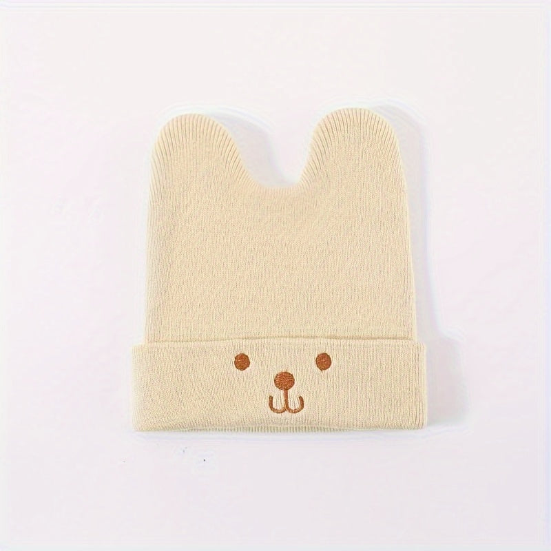 Bonnet en Coton Tricoté pour Tout-Petits avec Design Oreilles d'Ours — Monptitlou