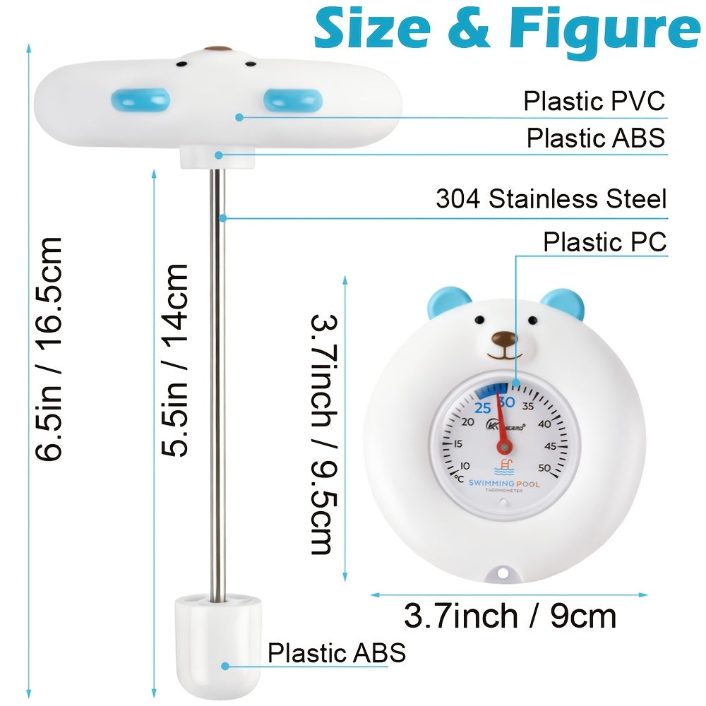 Thermomètre de bain flottant à cadran, modèle ours blanc — Monptitlou