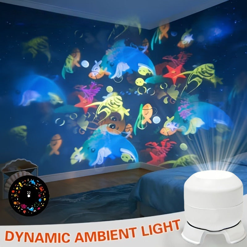 Lampe de nuit LED projection ciel étoilé océan — Monptitlou