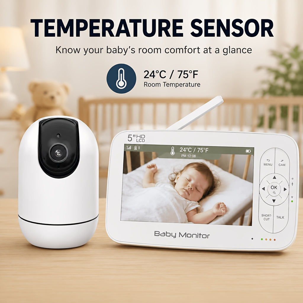 Babyphone 1080P TUYA avec caméra PTZ, batterie rechargeable 5000Mah — Monptitlou