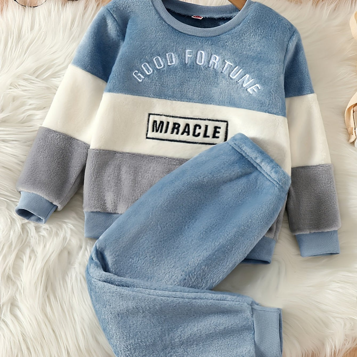 Ensemble hiver garçon, pantalon long chaud épais pour bébés et jeunes — Monptitlou Image