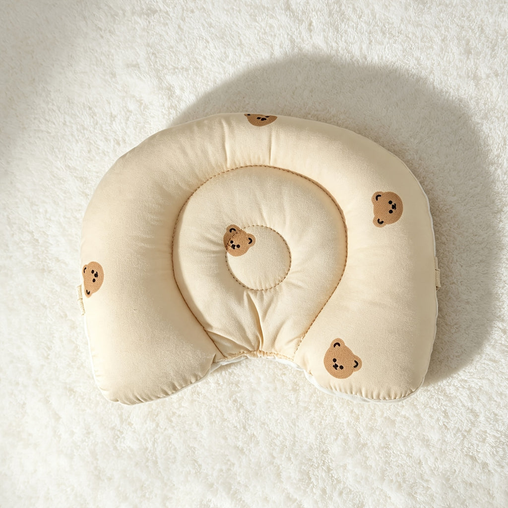 Oreiller de soutien de tête pour bébé doux en forme de U avec attaches — Monptitlou