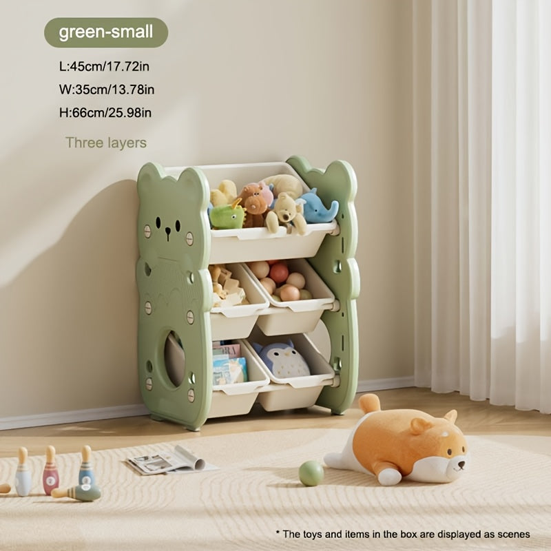 Armoire de rangement à trois niveaux avec plusieurs boîtes de rangement — Monptitlou