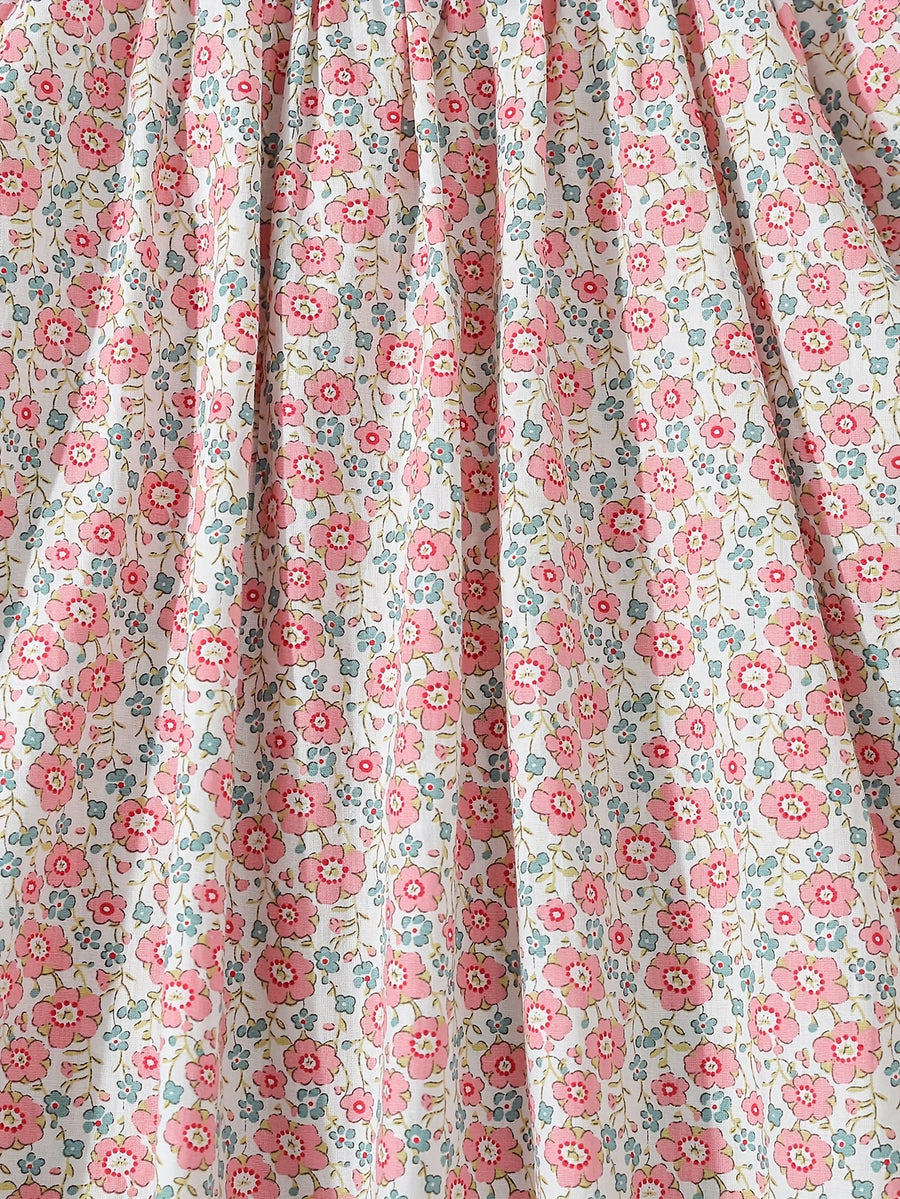 Chemise fille à manches longues - motif imprimé - taille smocked — Monptitlou