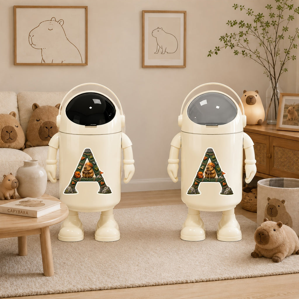 Poubelle à couches astronaute portable avec motif Q-Letter Capybara — Monptitlou