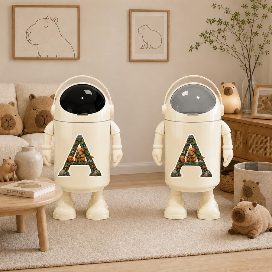 Poubelle à couches astronaute portable avec motif Q-Letter Capybara — Monptitlou