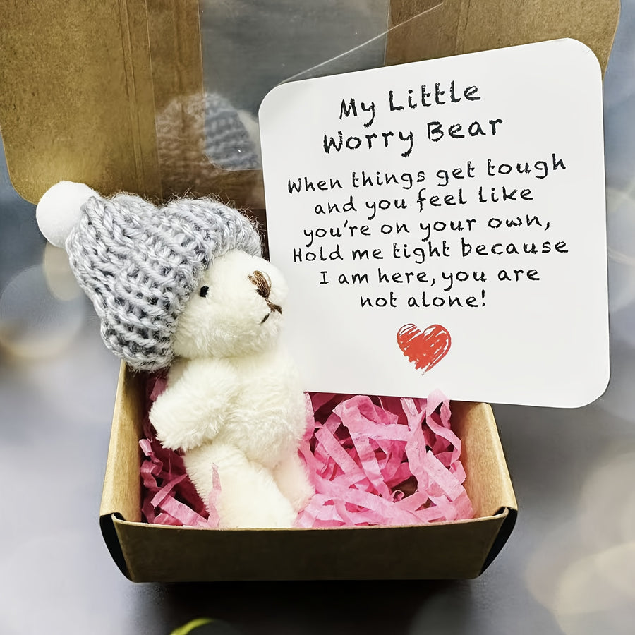 Mini-peluche porte-bonheur avec carte de vœux — Monptitlou