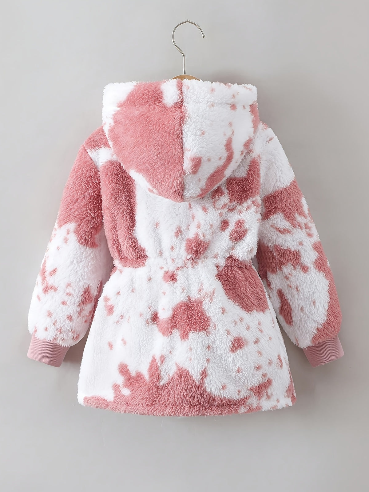 Veste polaire réversible rose et blanc, manches longues — Monptitlou Image