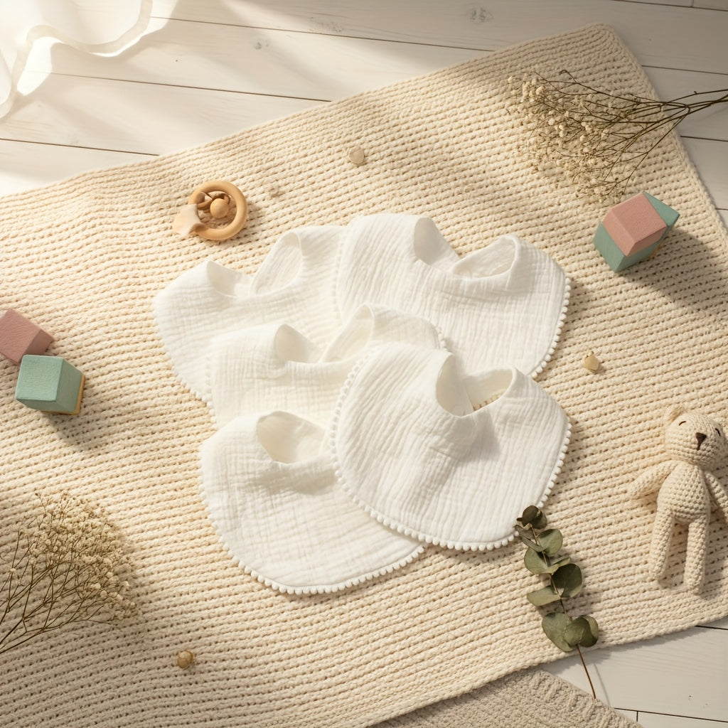 Bavoirs à pression pour bébé, blancs, mignons, doux — Monptitlou Image
